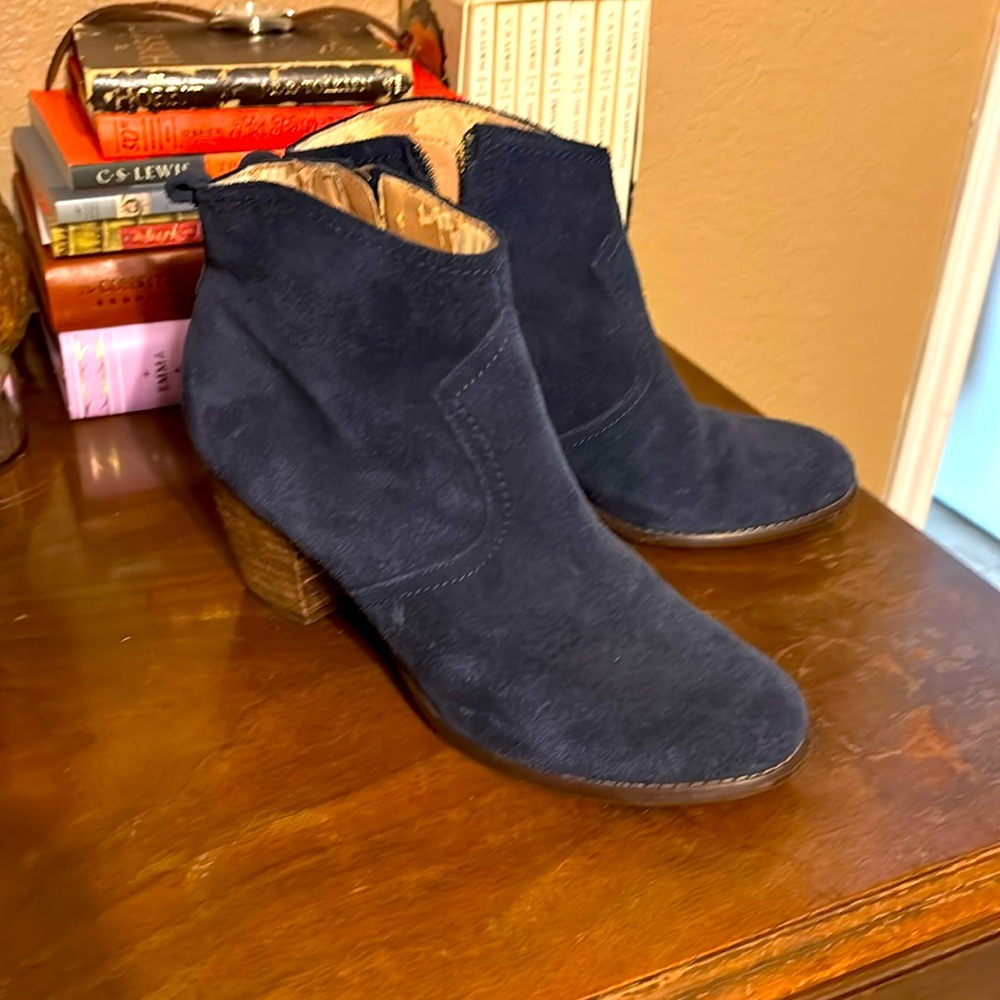 Navy suede Lands End Booties